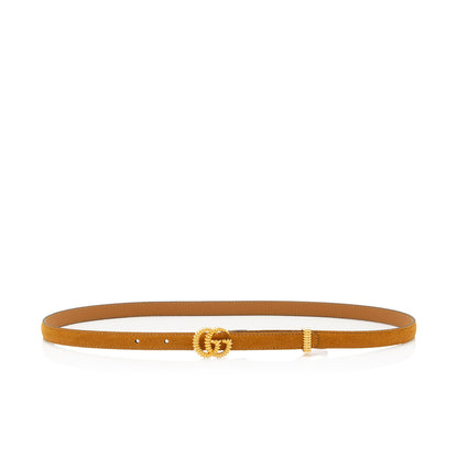 Gucci Suede Torchon GG Skinny Belt - Size 32 / 80 (SHF-mlHMGz)