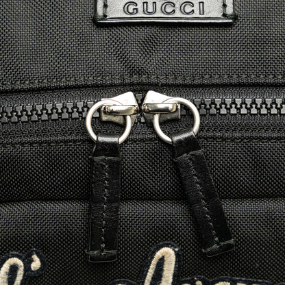 Gucci Techno Canvas Web L Aveugle Par Amour Embroidered Belt Bag