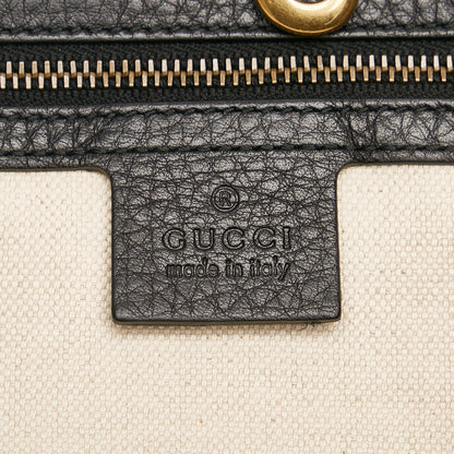 Gucci Twill Leather Tote (SHG-35893)
