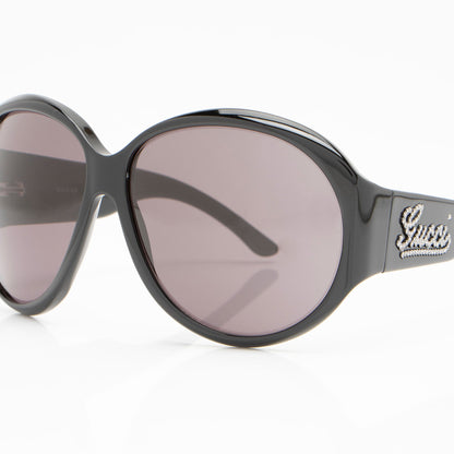 Gucci Vintage Crystal Logo Round Sunglasses