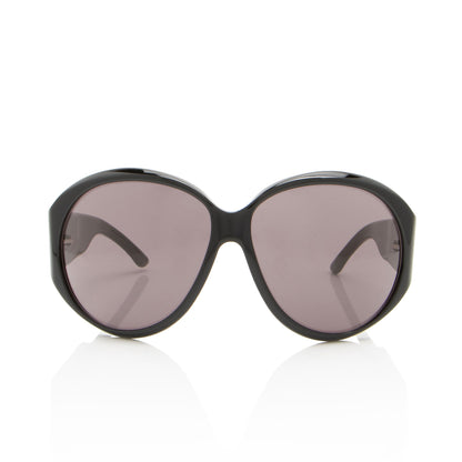 Gucci Vintage Crystal Logo Round Sunglasses