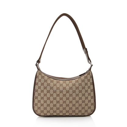 Gucci Vintage GG Canvas Front Pocket Shoulder Bag (SHF-OHFAEM)