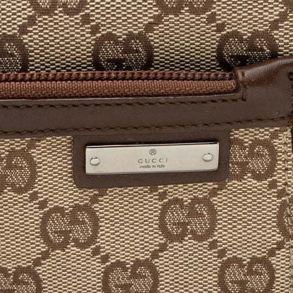 Gucci Vintage GG Canvas Front Pocket Shoulder Bag (SHF-OHFAEM)