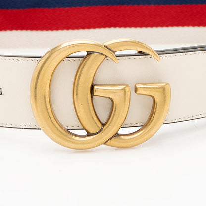 Gucci Web Calfskin Double G Belt - Size 38 / 95 (SHF-18979)