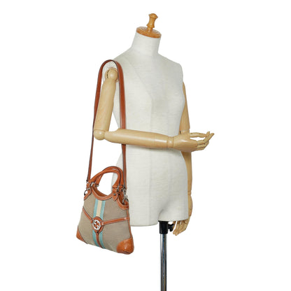 Gucci Web Canvas Reins Satchel (SHG-wUoDp0)