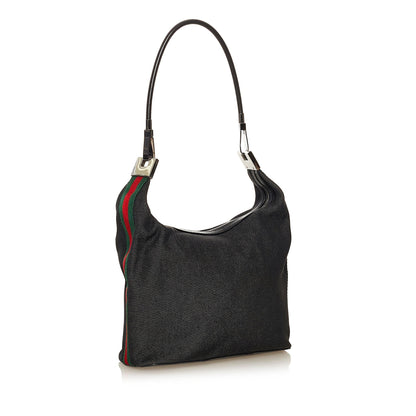 Gucci Web Denim Shoulder Bag (SHG-34386)