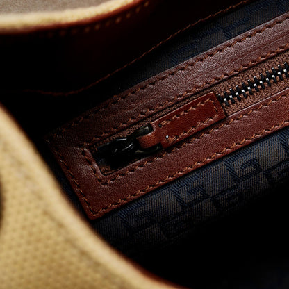 Gucci Wood Handle Canvas Handbag (SHG-zB1eEr)