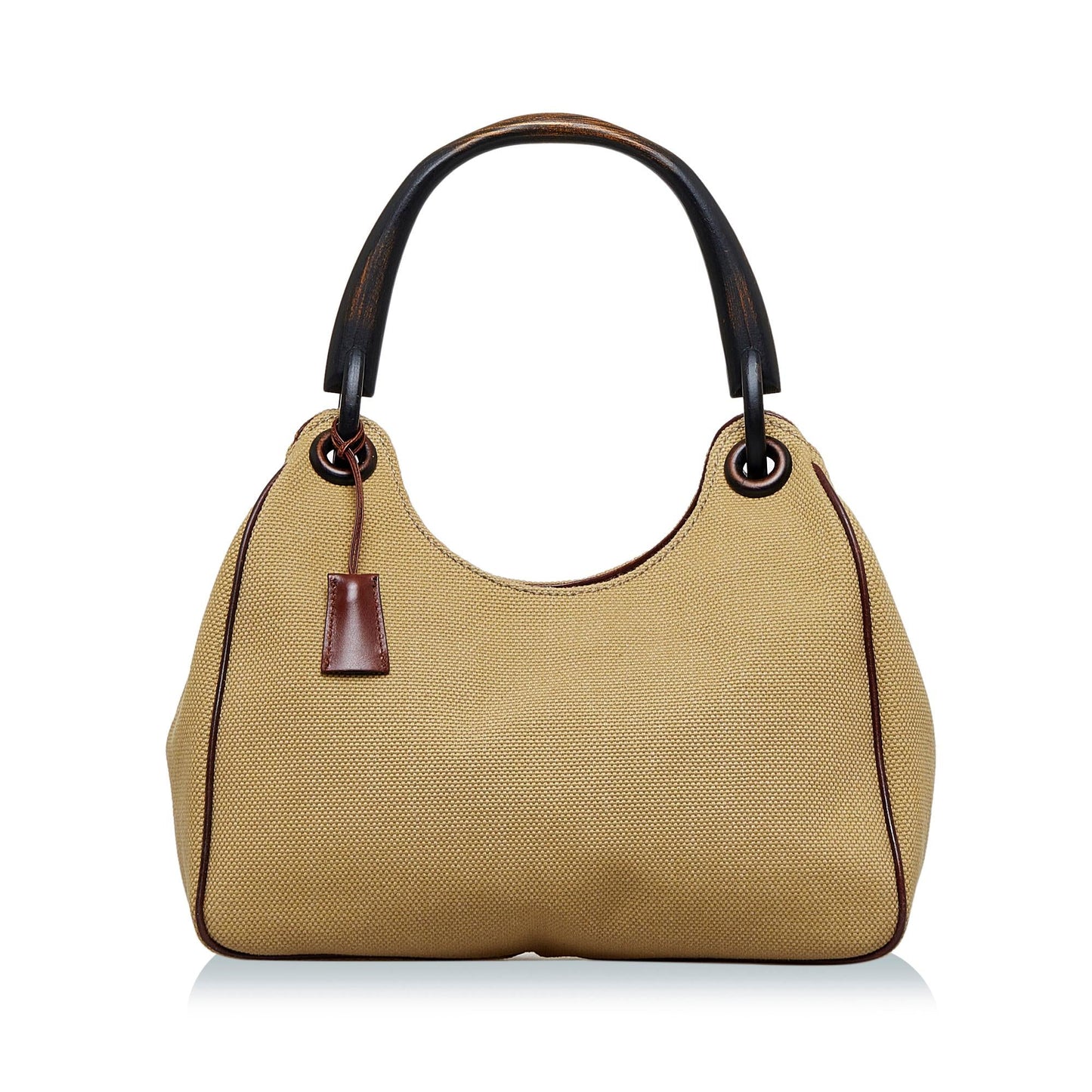 Gucci Wood Handle Canvas Handbag (SHG-zB1eEr)