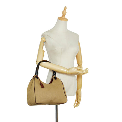 Gucci Wood Handle Canvas Handbag (SHG-zB1eEr)
