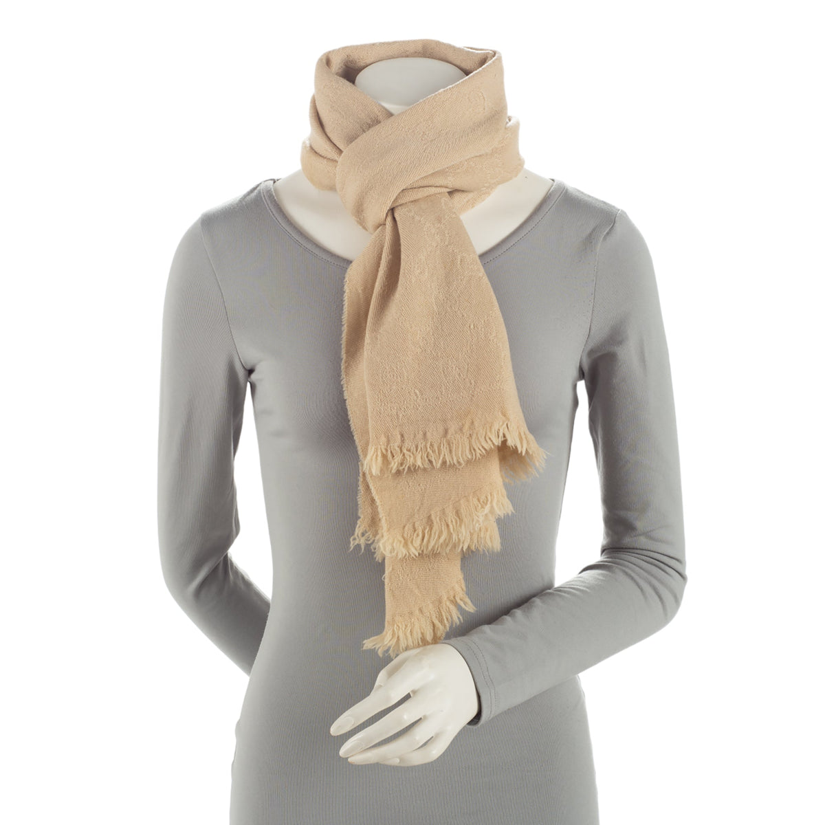 Gucci Wool Silk GG Jacquard Scarf (SHF-GtOuQZ)