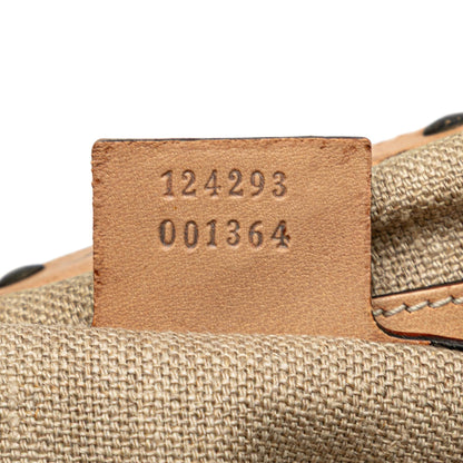 Gucci Woven Leather Bamboo Studded Hobo