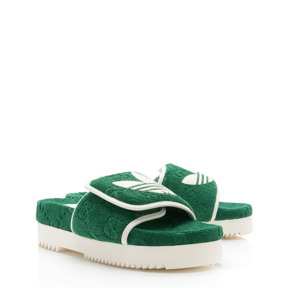 Gucci x Adidas GG Terry Cloth Platform Slides - Size 9 / 39 (SHF-MAfP92)