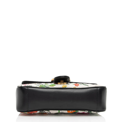 Gucci x Balenciaga Canvas Flora GG Marmont The Hacker Project Small Flap Shoulder Bag (SHF-nCZEe5)