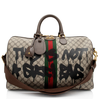 Gucci x Balenciaga GG Supreme The Hacker Project Graffiti Duffle Bag (SHF-qGpKTv)
