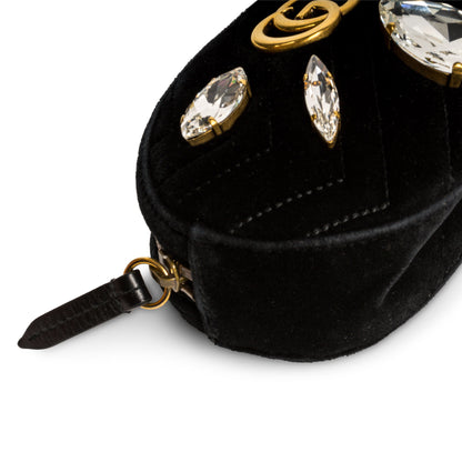 Gucci Marmont Embellished Bumbag - Black