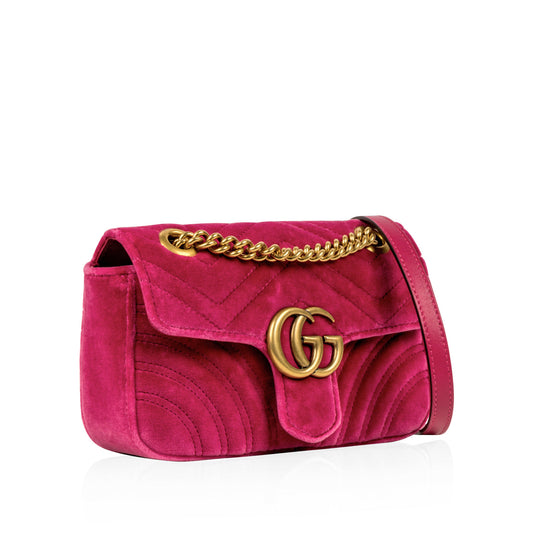 Gucci Mini Velvet Marmont - Fuschia