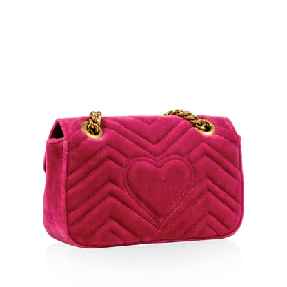 Gucci Mini Velvet Marmont - Fuschia