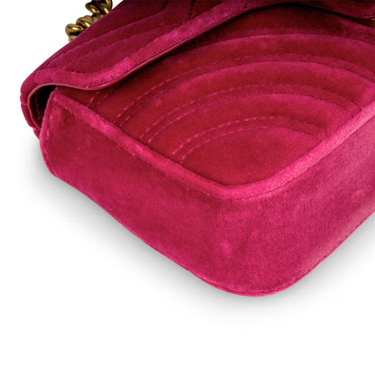 Gucci Mini Velvet Marmont - Fuschia