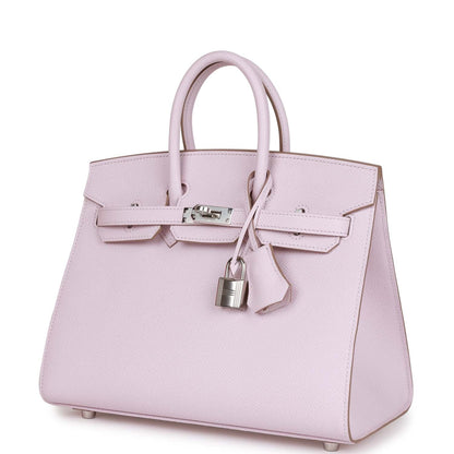 Hermes Birkin 25 Sellier Mauve Pale Epsom Palladium Hardware