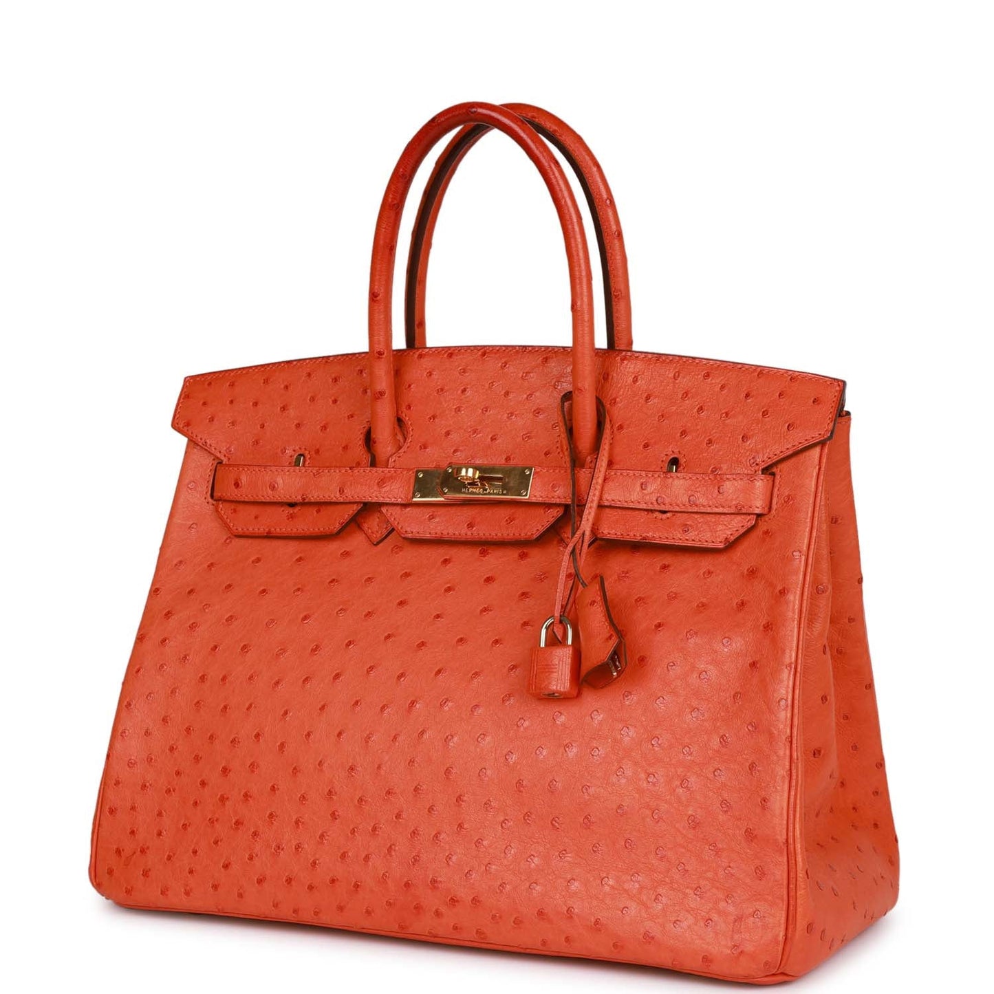 Hermes Birkin 35 Tangerine Ostrich Gold Hardware