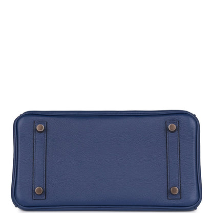 Hermes Birkin 25 Bleu Saphir and Marine Matte Alligator and Togo Touch Rose Gold Hardware
