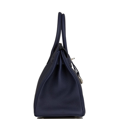 Hermes Birkin 30 Bleu Nuit Togo Palladium Hardware