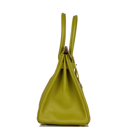 Hermes Birkin 30 Vert Anis Chevre Palladium Hardware