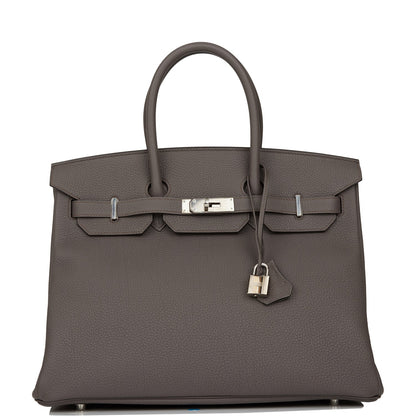 Hermes Birkin 35 Etain Togo Palladium Hardware