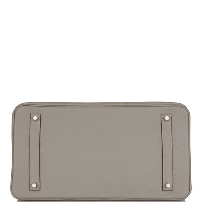 Hermes Birkin 35 Gris Mouette Verso Togo Palladium Hardware