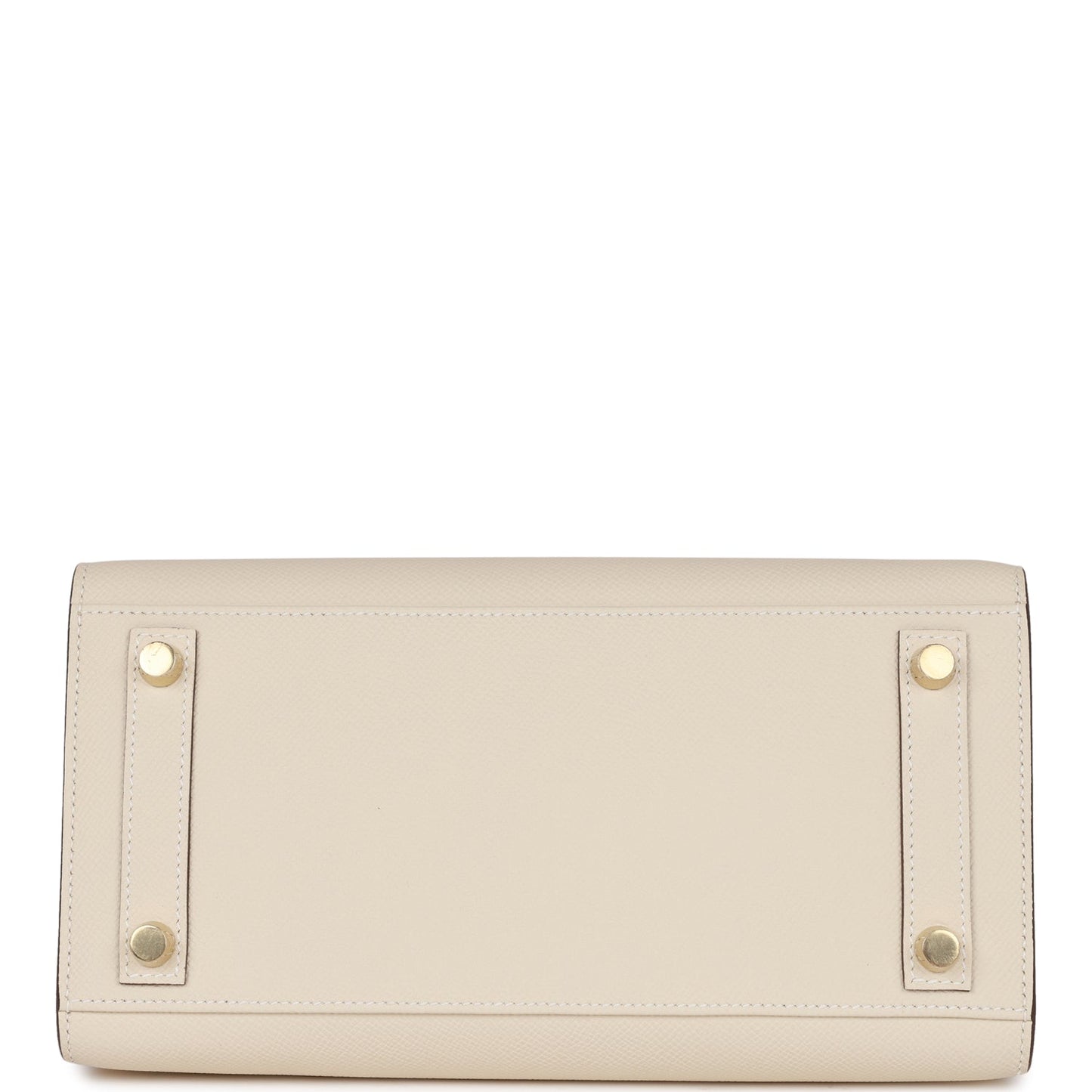 Hermes Birkin 25 Sellier Craie and Gris Asphalte Epsom Brushed Gold Hardware