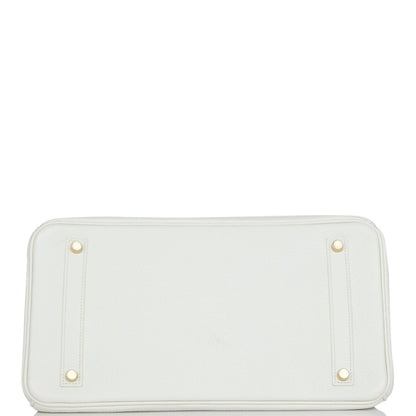 Hermes Birkin 35 White Clemence Gold Hardware