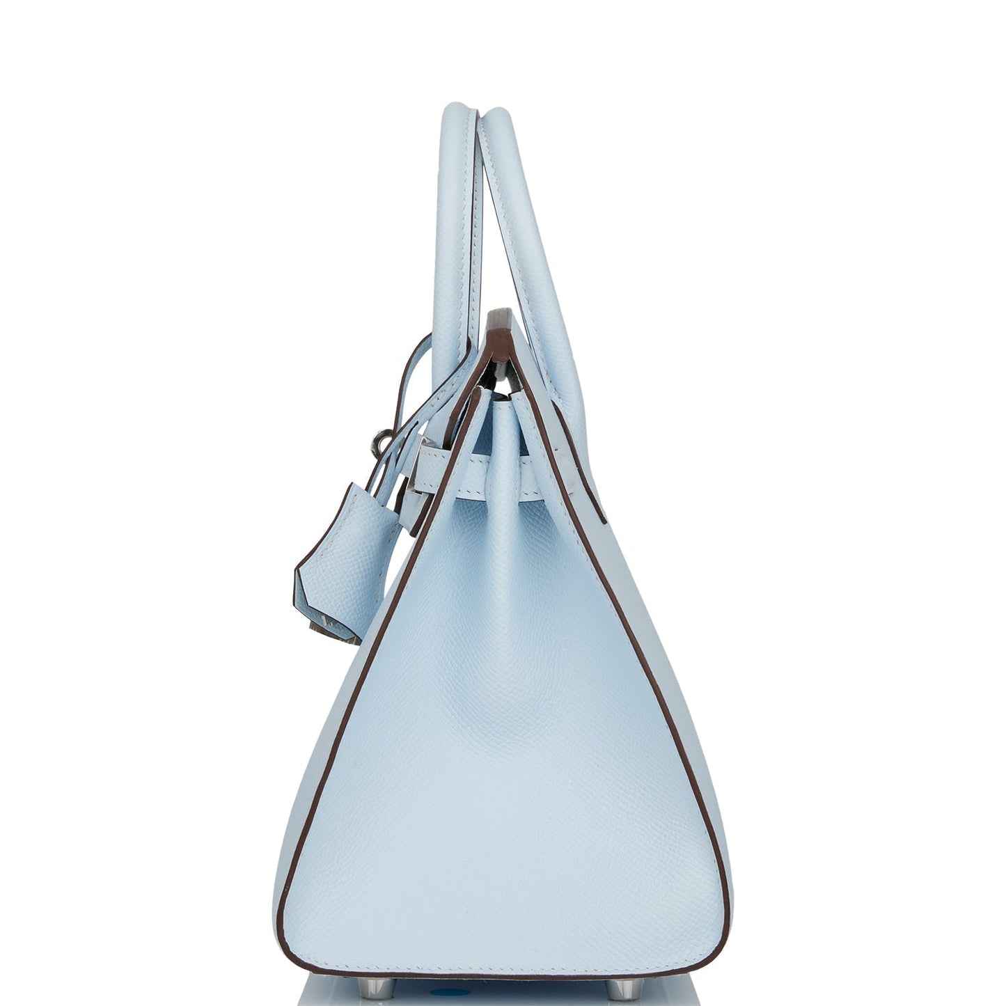 Hermes Birkin 25 Sellier Bleu Brume Epsom Palladium Hardware