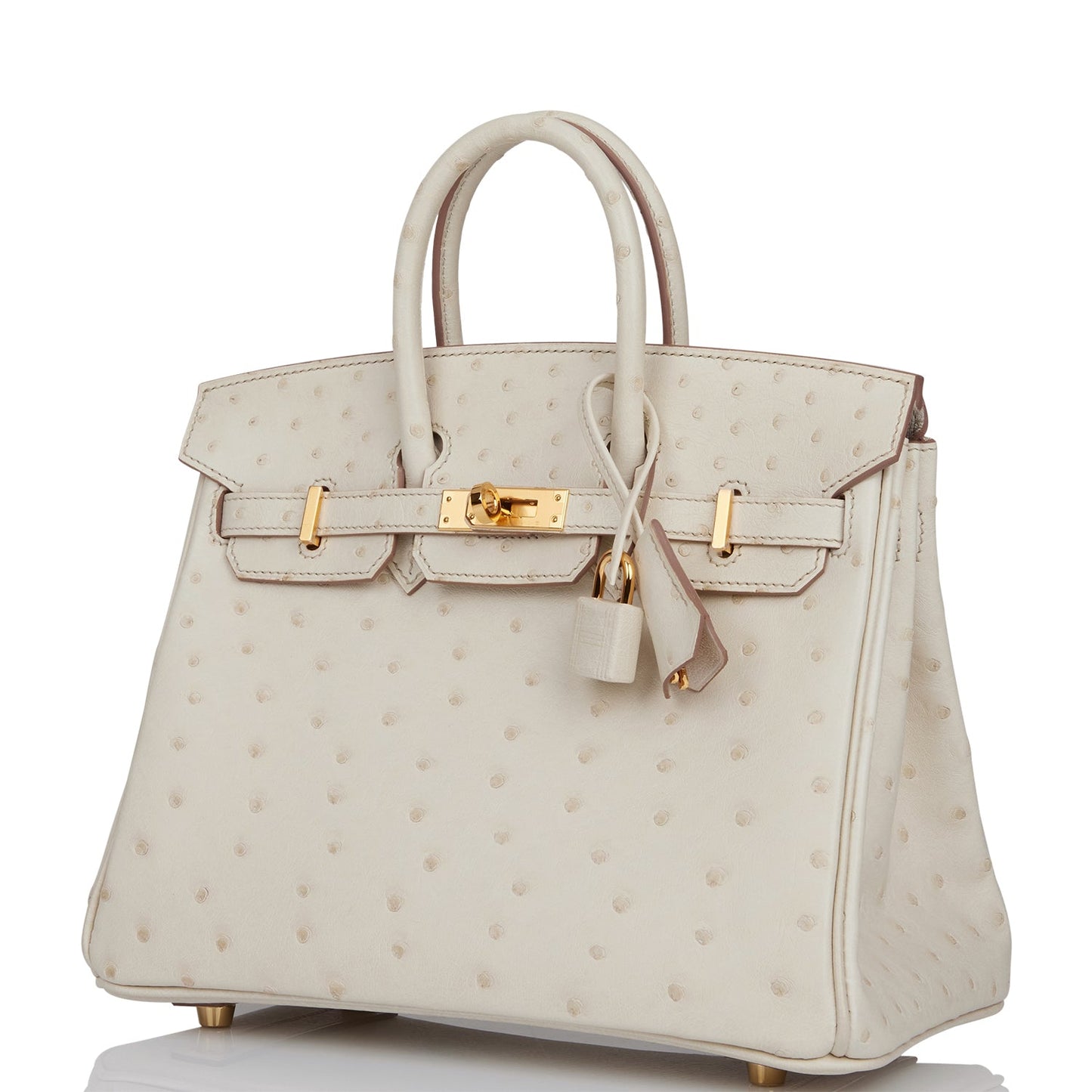 Hermes Birkin 25 Beton Ostrich Gold Hardware