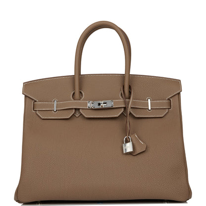 Hermes Birkin 35 Etoupe Togo Palladium Hardware