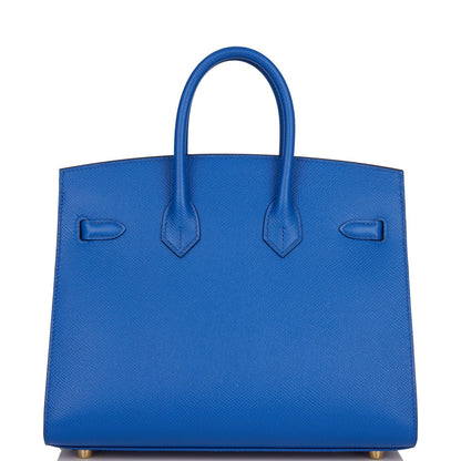 Hermes Birkin 25 Sellier Bleu France Epsom Gold Hardware