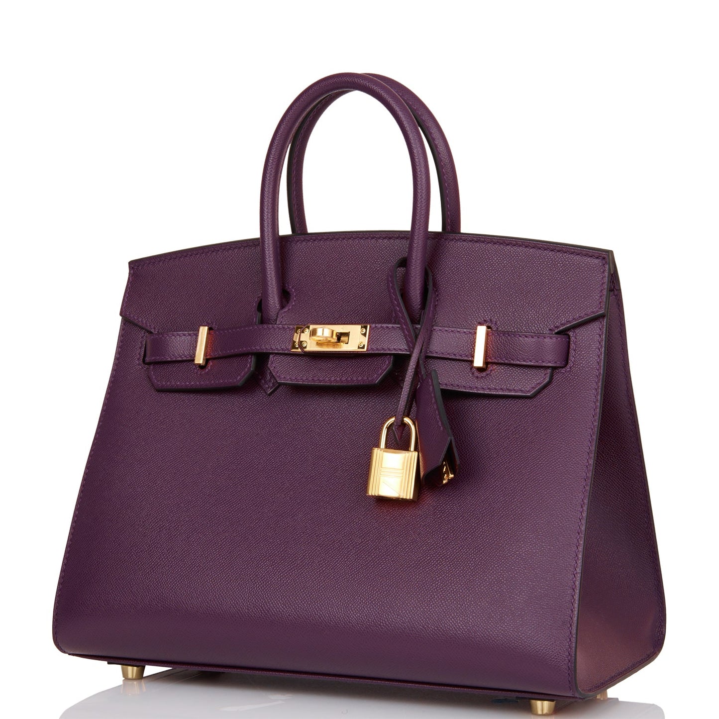 Hermes Birkin 25 Sellier Cassis Veau Madame Gold Hardware