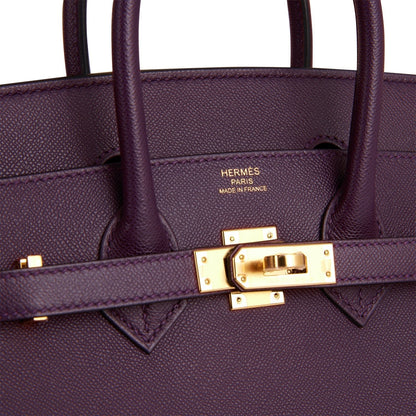 Hermes Birkin 25 Sellier Cassis Veau Madame Gold Hardware