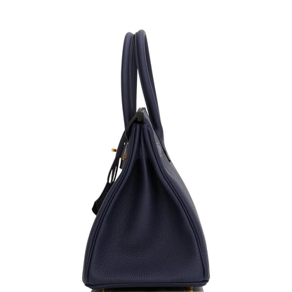 Hermes Birkin 30 Bleu Nuit Togo Gold Hardware