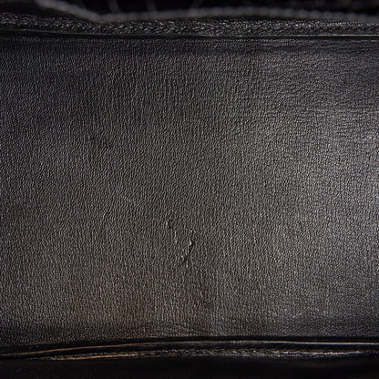 Hermes Birkin 35 Black Shiny Porosus Crocodile Palladium Hardware