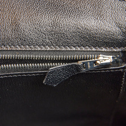 Hermes Birkin 35 Black Shiny Porosus Crocodile Palladium Hardware