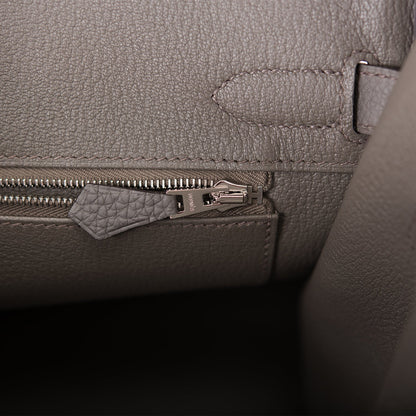 Hermes Birkin 30 Etain Togo Palladium Hardware