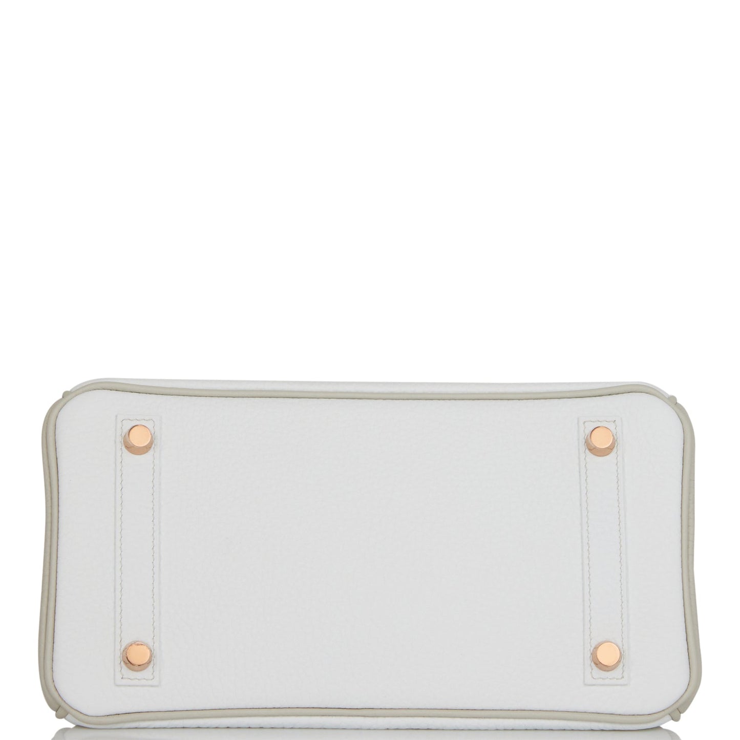 Hermes Special Order (HSS) Birkin 25 White and Gris Perle Clemence Rose Gold Hardware