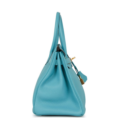 Hermes Birkin 30 Bleu Paon Togo Gold Hardware