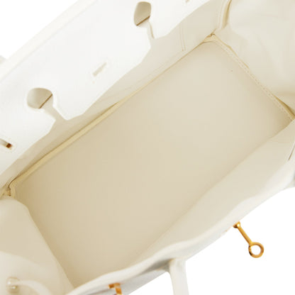 Hermes Birkin 35 White Clemence Gold Hardware