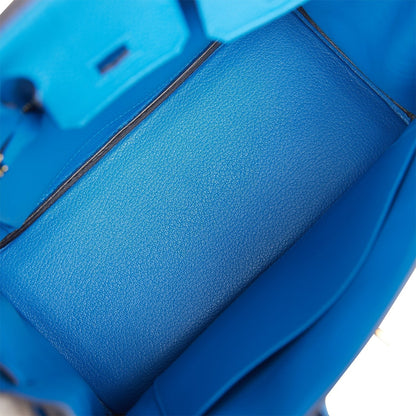 Hermes Birkin 25 Bleu Zellige Togo Gold Hardware