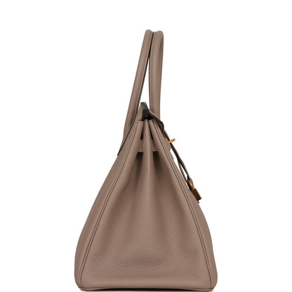 Hermes Birkin 35 Gris Tourterelle Togo Gold Hardware