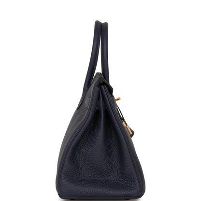 Hermes Birkin 30 Bleu Nuit Togo Gold Hardware