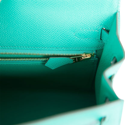 Hermes Kelly 25 Sellier Vert Jade Epsom Gold Hardware