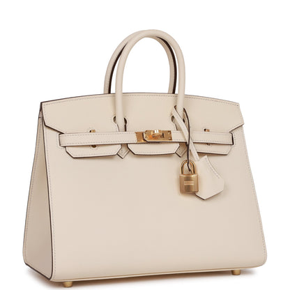 Hermes Birkin 25 Sellier Nata Epsom Gold Hardware