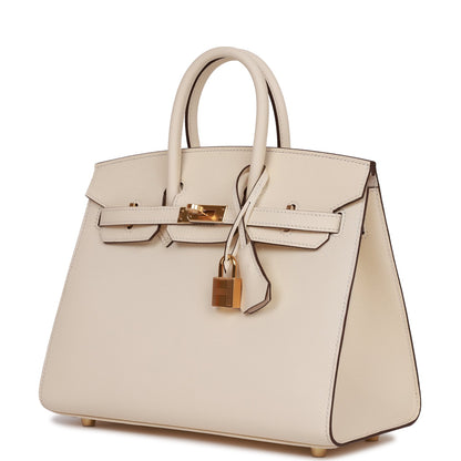 Hermes Birkin 25 Sellier Nata Epsom Gold Hardware